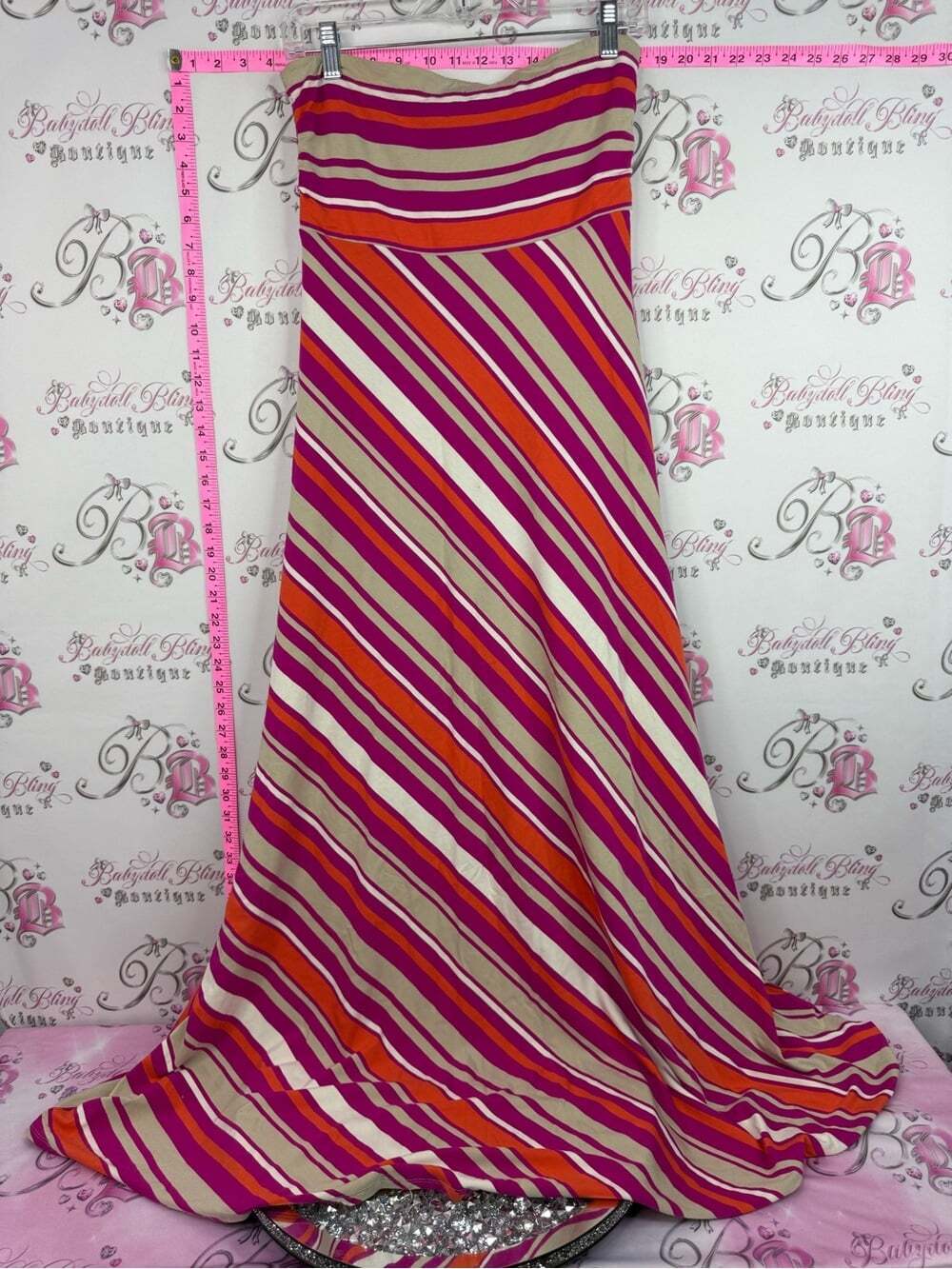 Banana Republic dress or skirt Diagonal Stripe Maxi in Fuchsia, Orange & Cream
